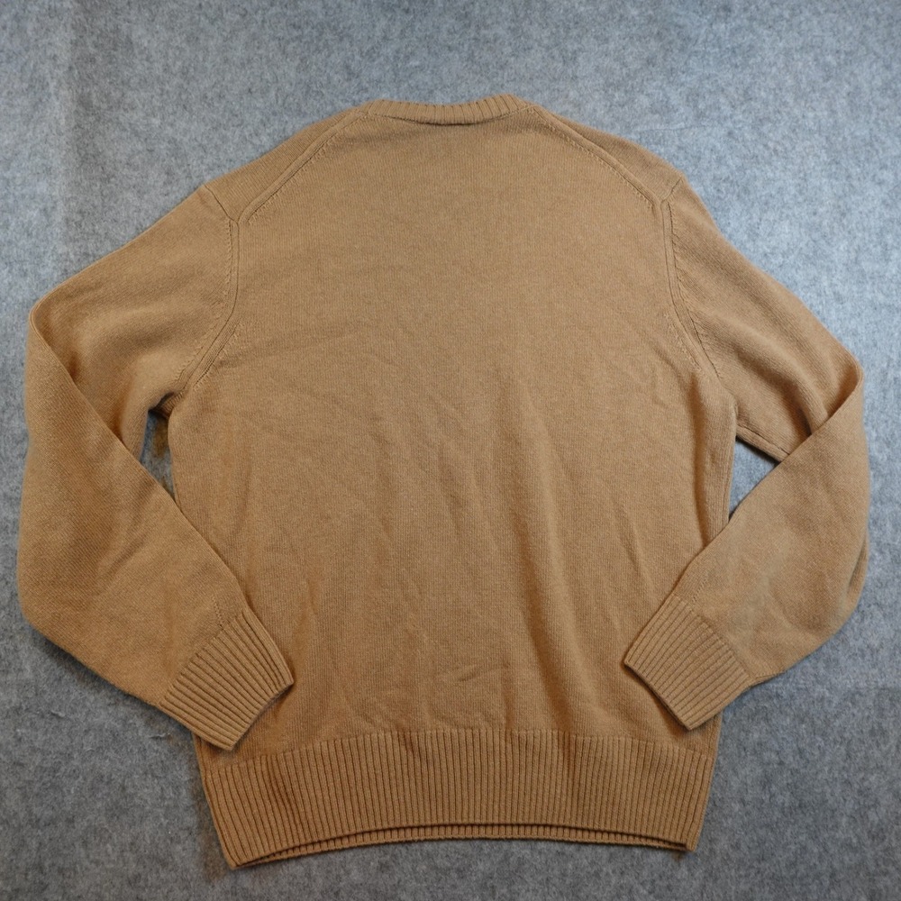 Lacoste Sweater Mens Large Tan Classic Fit Wool Crew Neck AH2916-51 Brown Luxury - Picture 6 of 10